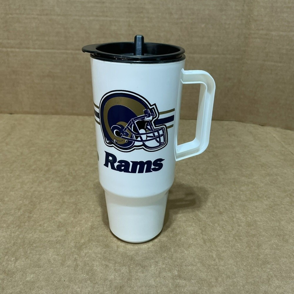 Vintage St Louis Rams Mug, Graphic, Betras USA With Lid And Handle, White